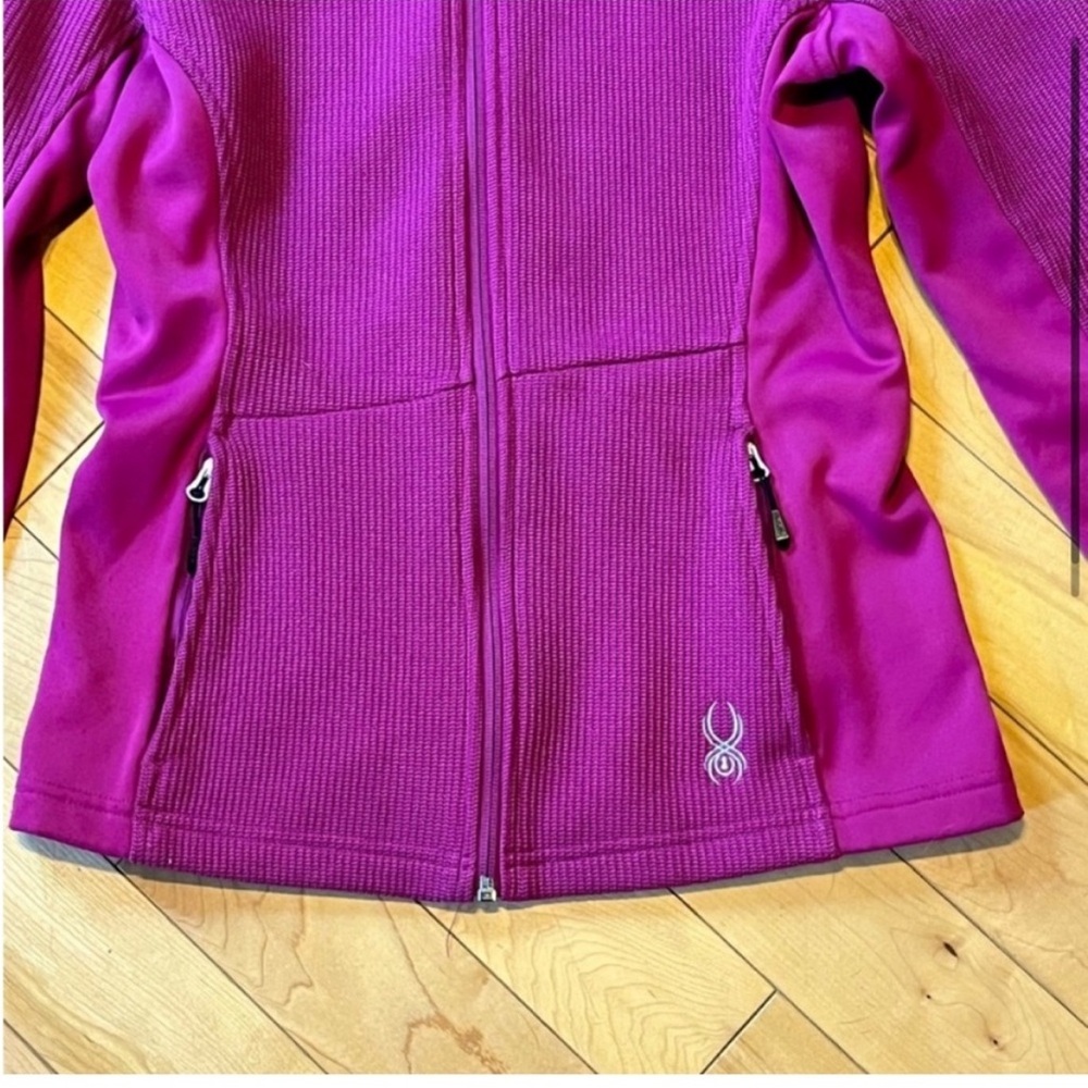 Spyder Core Sweater Zip up Jacket Pink Medium Zip Pockets - Picture 3 of 8